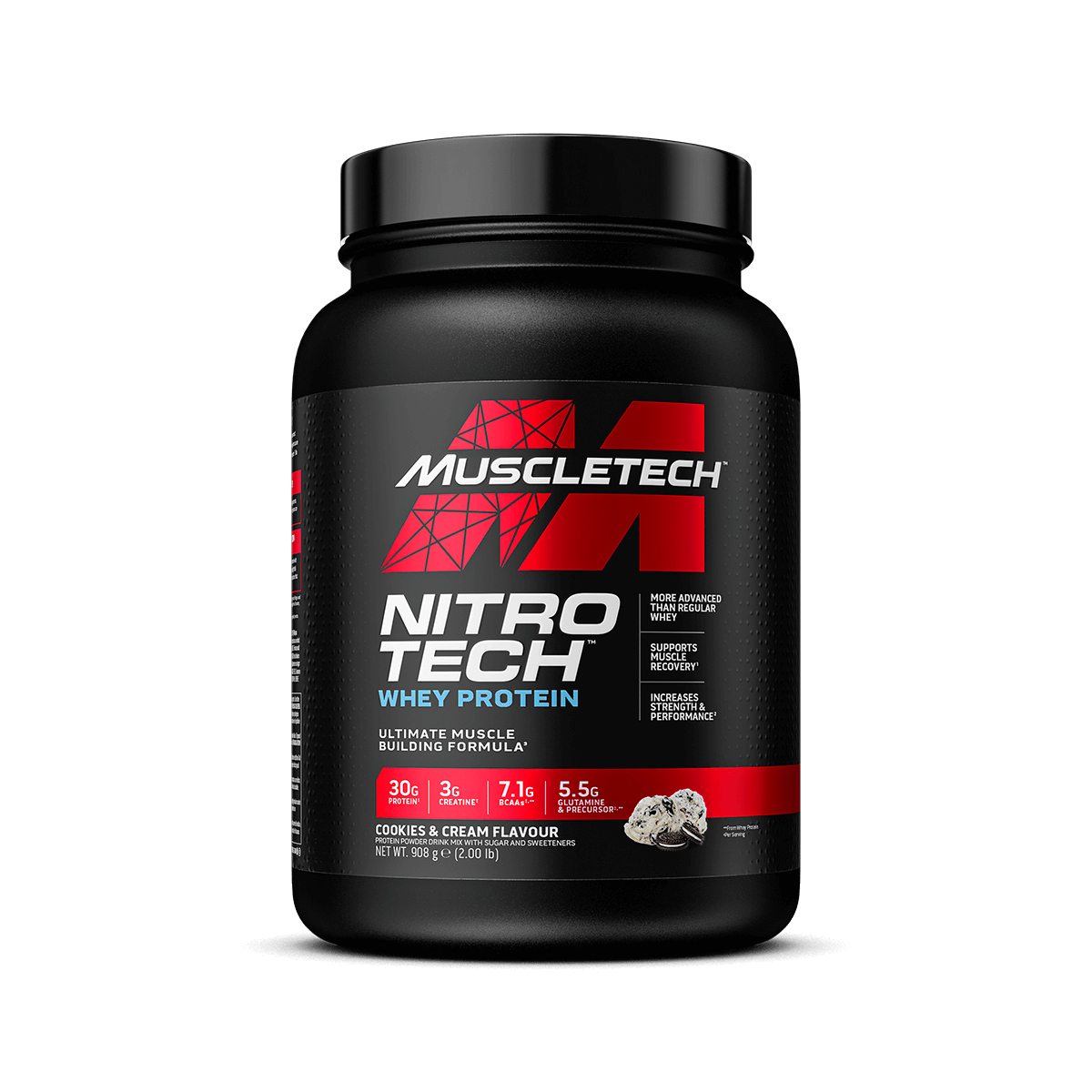 Nitro Tech Whey Protein - Cookies & Cream Flavour - 2 lbs.