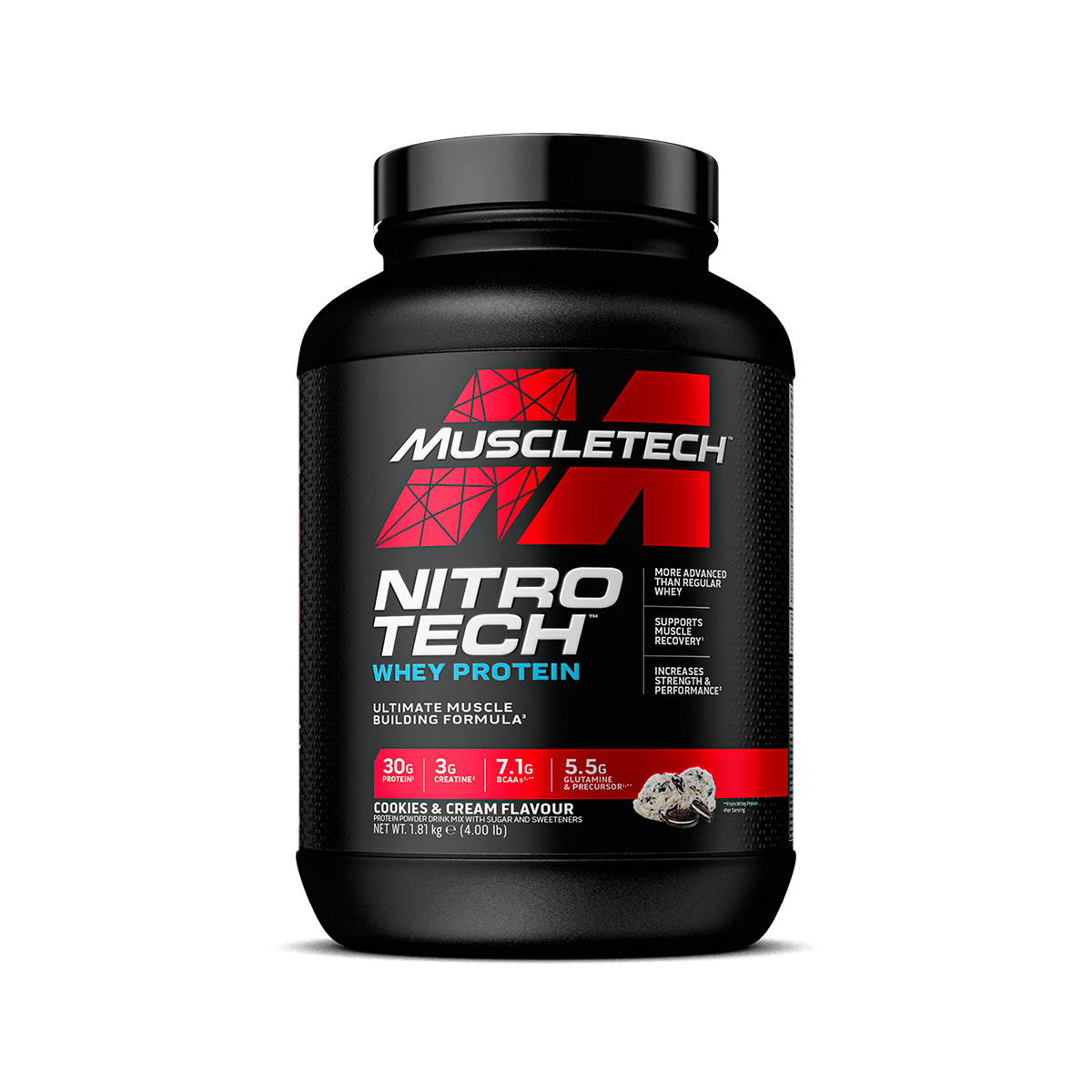 Nitro Tech Whey Protein - Cookes & Cream Flavour - 4 lbs.